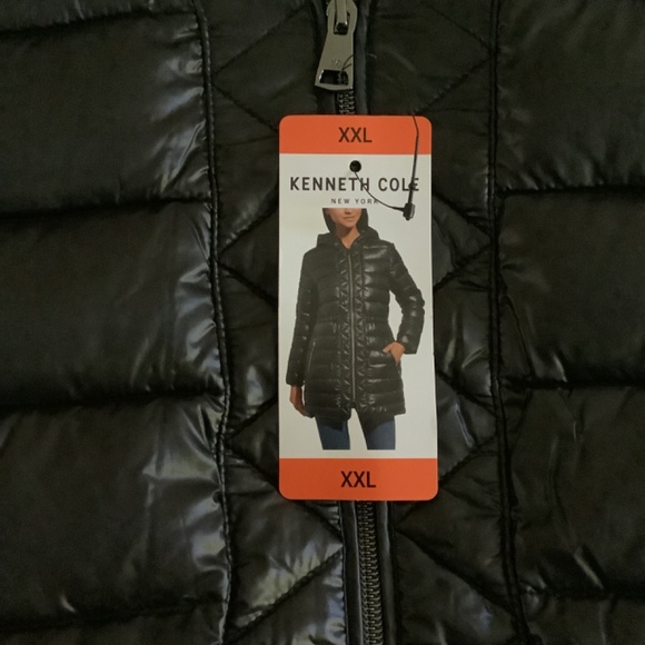 KENNETH COLE BLACK WOMENS HOODED QUILTED LINED  PUFFER JACKET SIZES S  L XL XXL - Picture 13 of 16